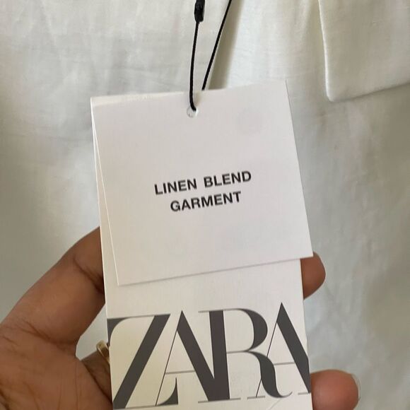 NWT White Linen Blend Double Breasted Blazer XS - Picture 11 of 13